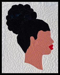 Hope is a pretty, light-skinned Black woman with an Afro-puff and bright red lipstick