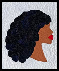 striking medium brown woman with long curly hair