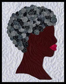 note cards, elegant Black woman with gray Afro