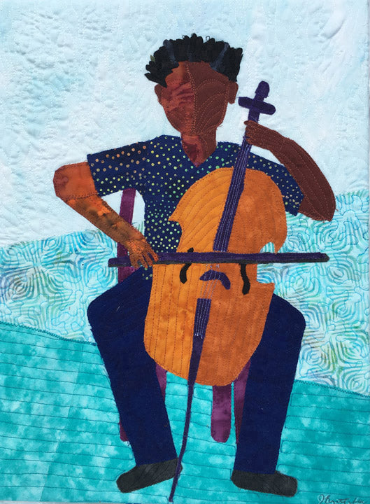 African-American boy playing the cello, Black boy playing the cello